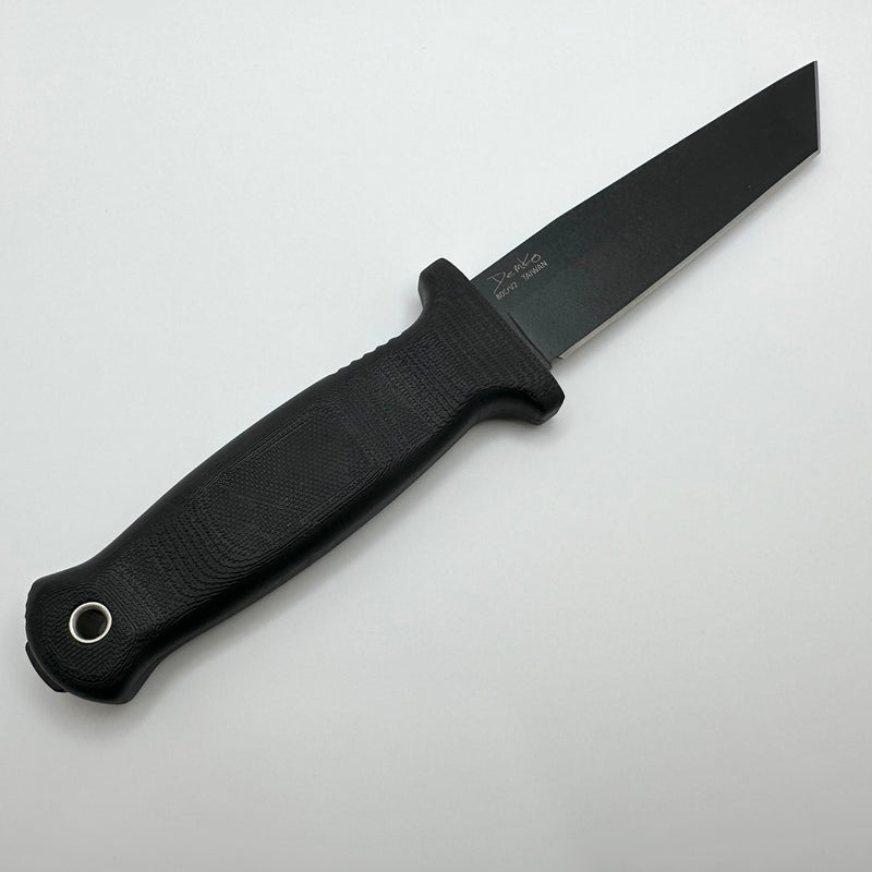 Demko Knives Armiger 4 Fixed Blade Black Tanto 80CrV2 & Black TPR Handle