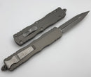 Microtech Dirac Delta D/E Full Serrated Apocalyptic Natural Clear 227-12APNC