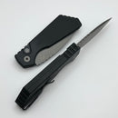Discontinued Pro-Tech PT Plus Black Aluminum Handle w/ Blasted Hardware & Smokey Gray DLC MagnaCut Blade PT221
