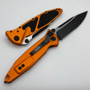 Microtech Socom Elite Manual Black Part Serrated S/E w/ Orange Handles 160-2OR