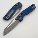 Microtech Marfione Select MSI RAM LOK Mini Fluted Antique Blue Titanium Handles w/ Blue Accents & Apocalyptic M390MK 210M-10APFLMS2