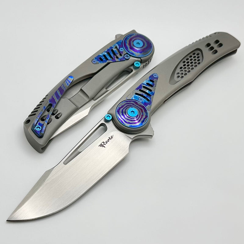 Reate Knives GTR Titanium Integral Bead Blast w/ ZircuTi Accents & Hand Satin M390