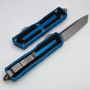 Microtech Scarab 2 Gen 3 Stonewash Spine Fluted Tanto w/ Blue Handle 1279-10BL