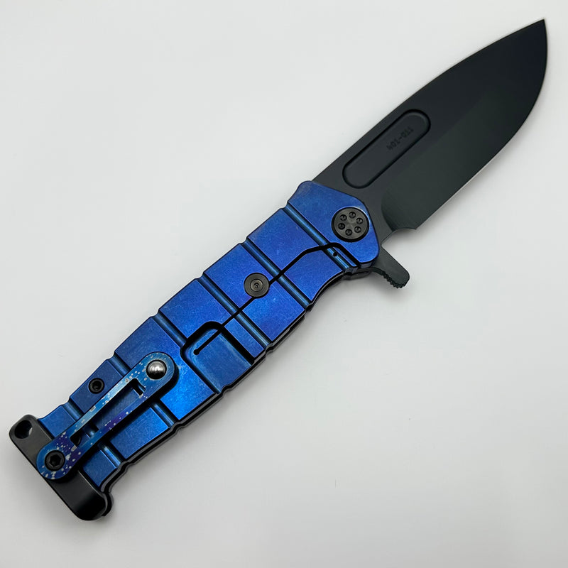 Medford Knife Fighter Flipper USMC Galaxy/Blue Handles w/ DLC Hardware & DLC S45VN