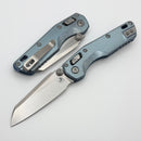 Microtech Marfione Select MSI RAM LOK Mini Fluted Ice Blue Titanium Handles w/ Double Vapor Accents & Blue Accents & Stonewash M390MK 210M-10FLMS7
