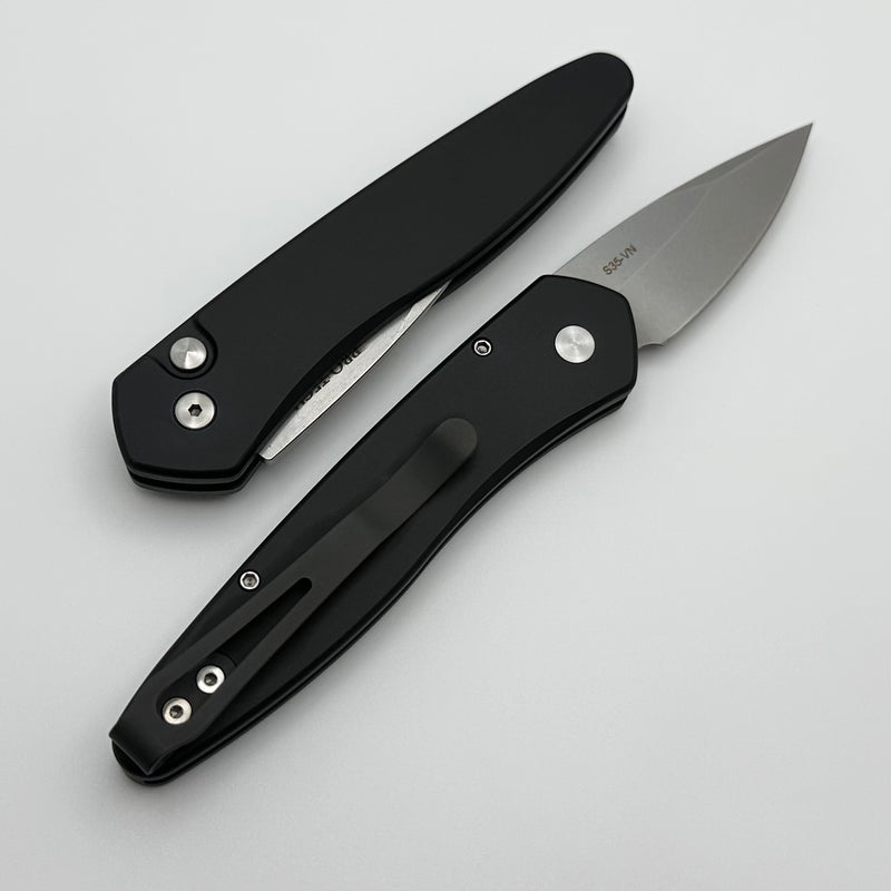 Pro-Tech Half-Breed Black Handle & Stonewash 3605