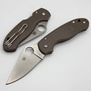 Spyderco Para 3 Lightweight Brown FRN Handles & 15V Sprint Run C223PBN15V
