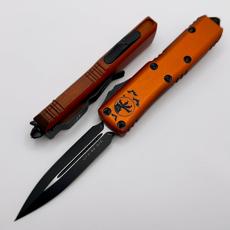 Microtech UTX-85 Halloween Orange Double Edge Signature Series 232-1HWS