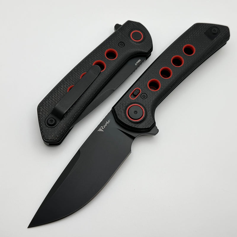 Reate Knives PL-XF Black Micarta w/ Red G-10 Inlays & PVD Nitro-V