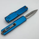 Microtech UTX-85 Gen III w/ Blue Handle & Stonewash Part Serrated D/E M390MK 1232-11BL