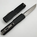 Microtech Ultratech ZBP S/E Stonewash Full Serrated w/ Black Handle 1121-12