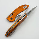 Microtech Knives Manual M-Stitch RAM LOK Orange Frag Aluminum Handles & Stonewash M390MK 169MRL-10FROR