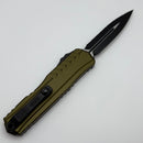 Microtech Cypher II Black D/E Full Serrated w/ OD Green Handle 1242-3OD
