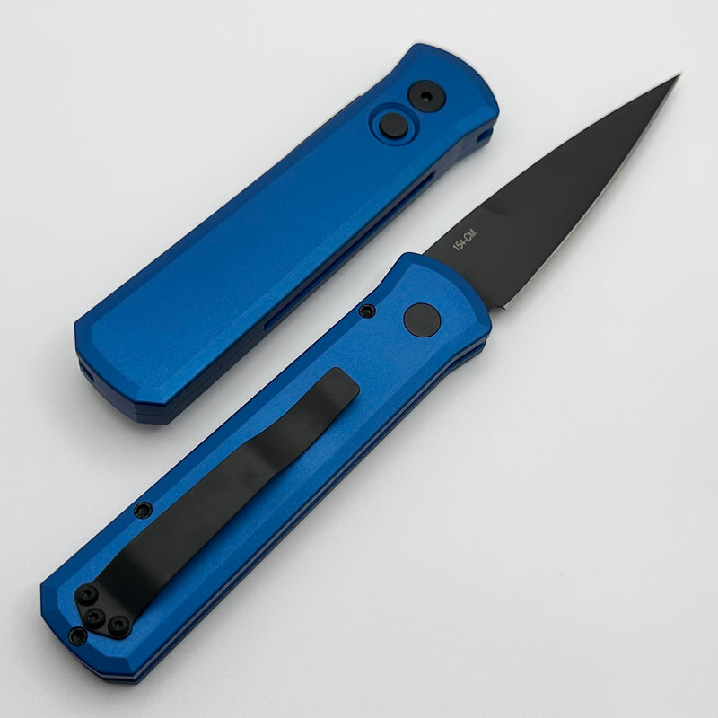 Pro-Tech Godson w/ Blue Handle & Black 154-CM Blade 721-Blue