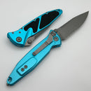 Microtech Socom Elite Manual S/E Partial Serrated Apocalyptic w/ Turquoise Handle 160-11APTQ