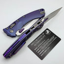 Microtech Marfione Select Amphibian RAM LOK Purple Haze Titanium Handles & Stonewash M390MK w/ Double Vapor Blast & Purple Accents 137RL-10MS5