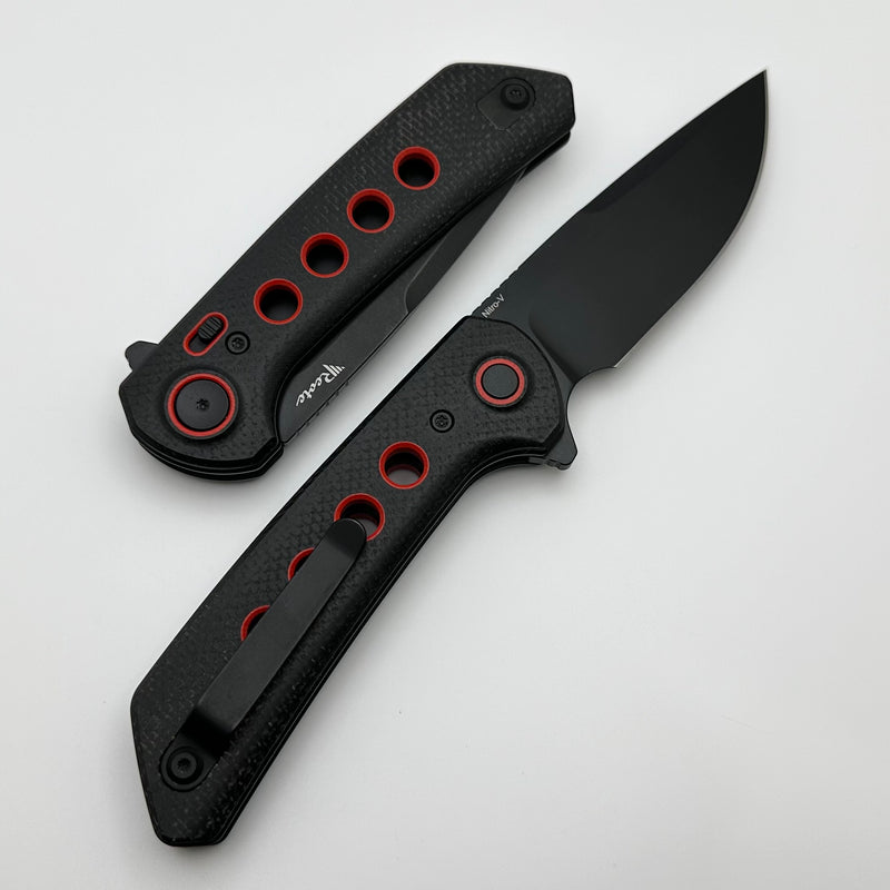 Reate Knives PL-XF Black Micarta w/ Red G-10 Inlays & PVD Nitro-V