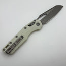 Pre-Owned Microtech Knives MSI RAM LOK White Polymer Injection Molded & Apocalyptic Partial Serrated M390MK 210T-11APPMWH