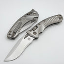 Microtech Marfione Select Amphibian RAM LOK Titanium Frag Handles & Partial Serrated Stonewash M390MK w/ Double Vapor Blast & Flamed Accents 137RL-11FRMS4