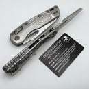 Microtech Marfione Select MSI RAM LOK Titanium Frag Handles w/ Double Vapor Blast & Flamed Accents & Stonewash M390MK 210-10FRMS4