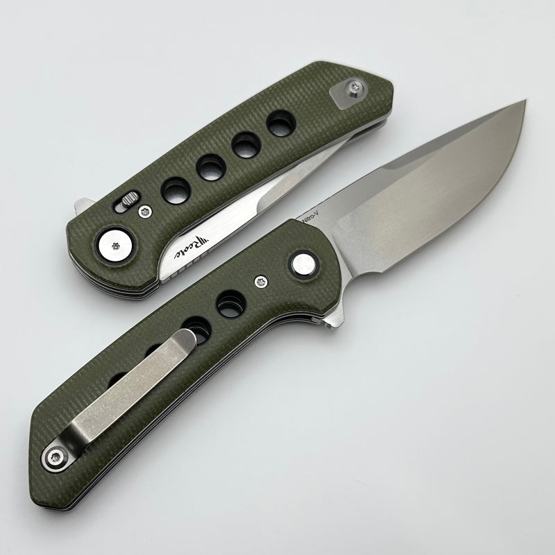 Reate Knives PL-XF Green Micarta w/ Black G-10 Inlays & Stonewash Nitro-V