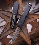 Microtech Marfione Select UTX-85 Gen III w/ Hefted Black Handle & Baker Forge Damascus D/E 1232-16MS1