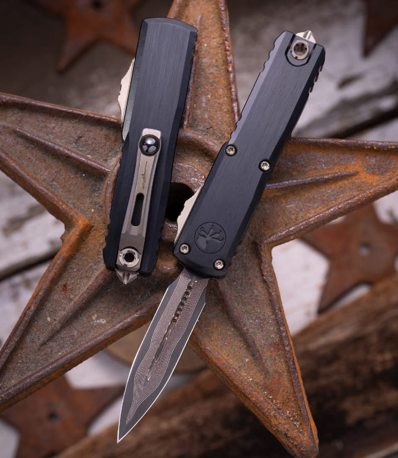Microtech Marfione Select UTX-85 Gen III w/ Hefted Black Handle & Bake