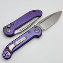 Microtech Marfione Select LUDT Gen III Purple Haze Slab Side Titanium Handles w/ Purple Accents & Serrated Stonewash S/E 1135-11MS9