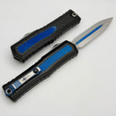 Marfione Custom Atreus w/ Mirror Polish D/E M390MK & Black Aluminum Handle w/ Carbon Fiber & Blue Titanium Accents