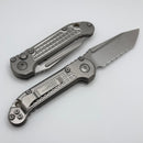 Microtech Knives LUDT Gen III Full Serrated Stonewash Tanto & Titanium Frag Handles w/ Bronze Accents 1136-12FRMS1