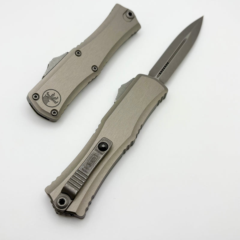 Microtech Knives Mini Hera Apocalyptic Double Edge M390MK w/ Natural Clear Handle 1702M-10APNC