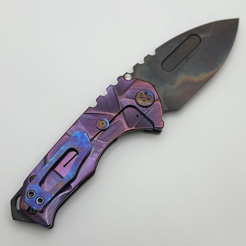 Medford Praetorian Genesis T Pale Violet Stained Glass Handles w/ Vulcan S45VN Drop Point