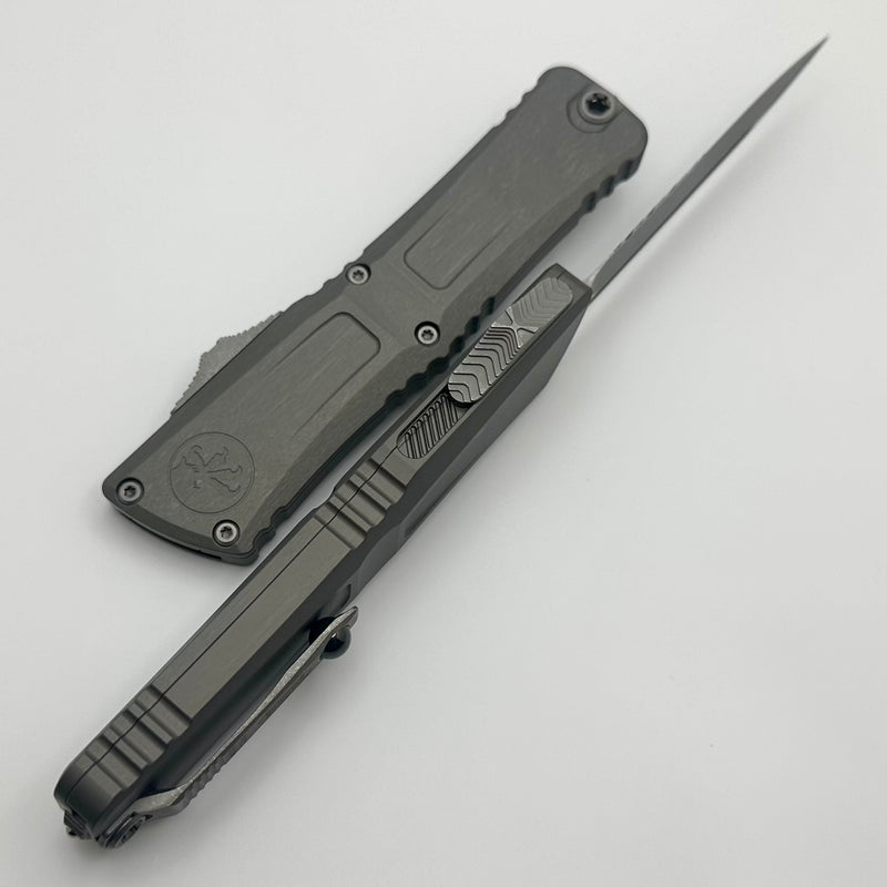Microtech Knives Combat Troodon Gen III Apocalyptic Natural Clear Partial Serrated Double Edge 1142-11APNC