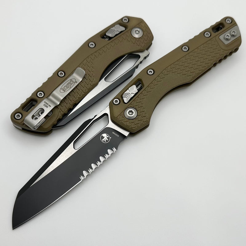 Microtech Knives MSI RAM LOK Dark Earth Polymer & Black Partial Serrated M390MK 210T-2PMDE