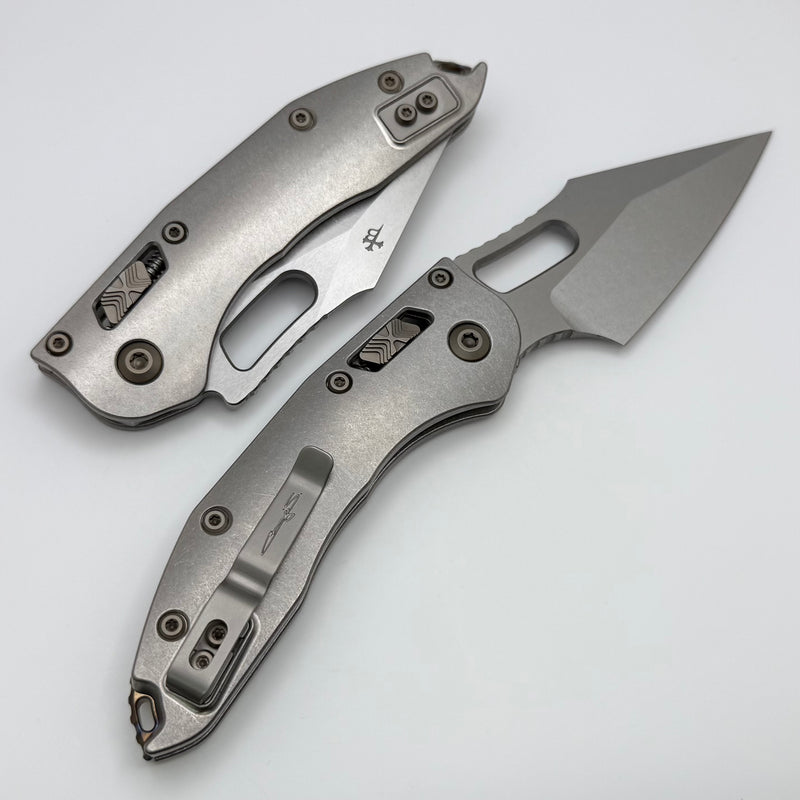 Microtech Marfione Select Manual Stitch RAM LOK Titanium Handles & Stonewash M390MK w/ Double Vapor Blast & Flamed Accents 169RL-10MS4