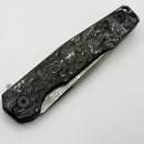 Uldanov Custom Knives R1 w/ Milled Titanium/Polar Dark Matter Carbon Fiber & Damascus Flipper