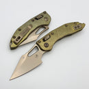 Microtech Marfione Select Manual M-Stitch RAM LOK Antique Gold Titanium Handles & Bronze M390MK 169MRL-13MS2