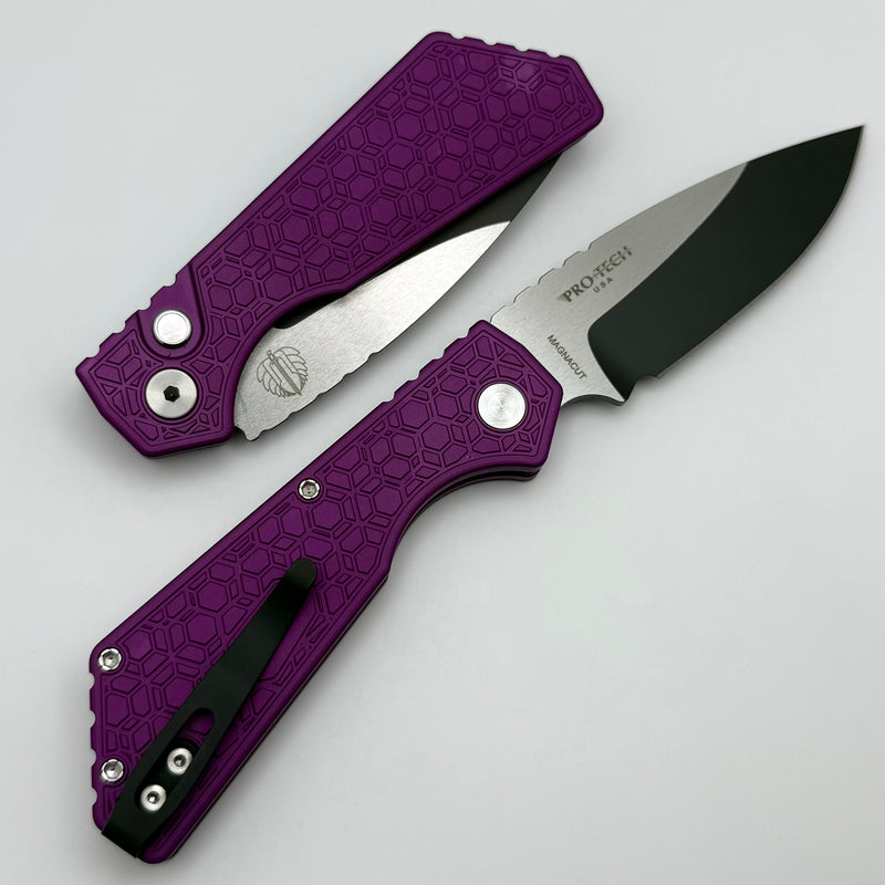 Pro-Tech PT Plus Purple Gridlock Aluminum Handle & 2 Tone DLC MagnaCut Blade 2024 PT+ Custom 008