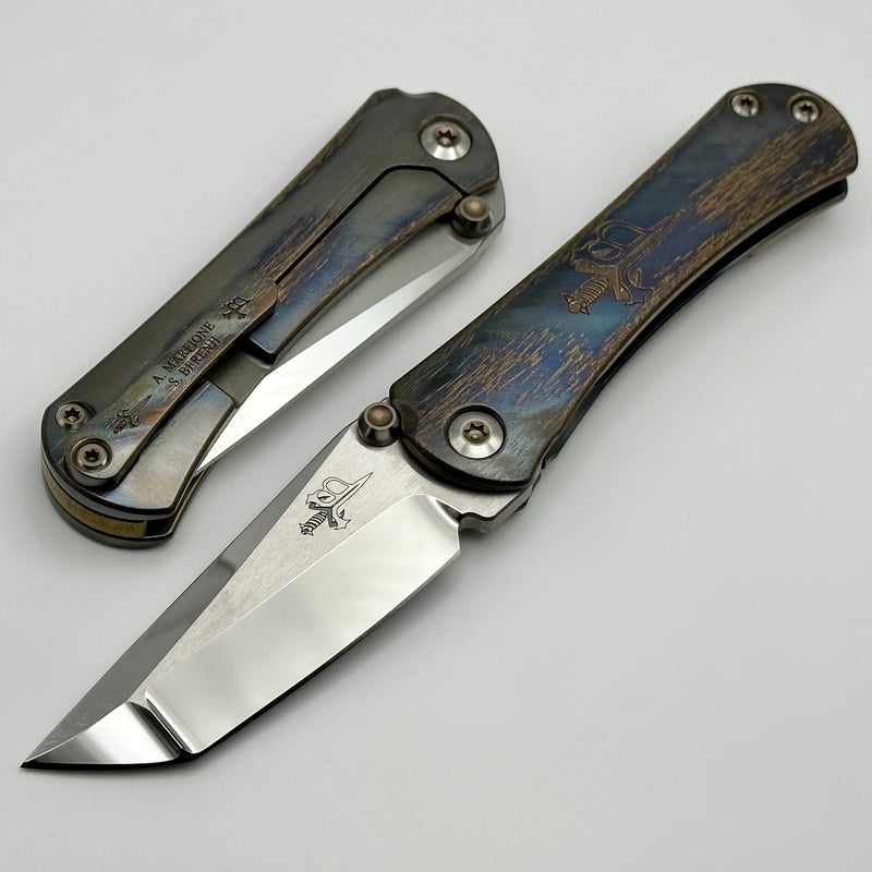 Marfione Custom Knives & Borka Blades SBTF Mirror M390 & Joint Logo Cosmic Scales