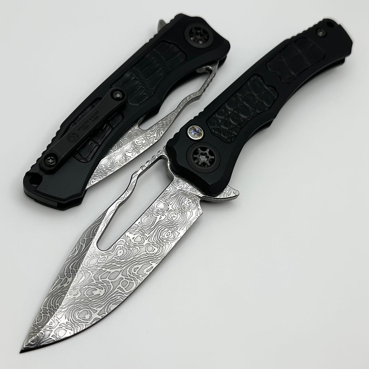 Heretic Knives Custom Wraith V4 Manual w/ Croc Inlays & Hand Ground Ve