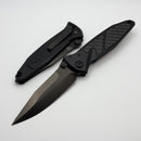 Microtech Socom Elite M/A DLC Spearpoint w/ Carbon Fiber Inlaid Black Aluminum Handle Signature Series 160-1DLCTCFISS