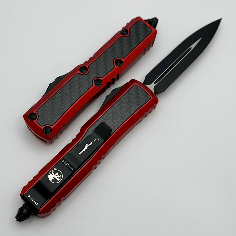Microtech Diablo Microtech Daytona D/E Red Standard w/ Carbon Fiber Inlays Signature Se