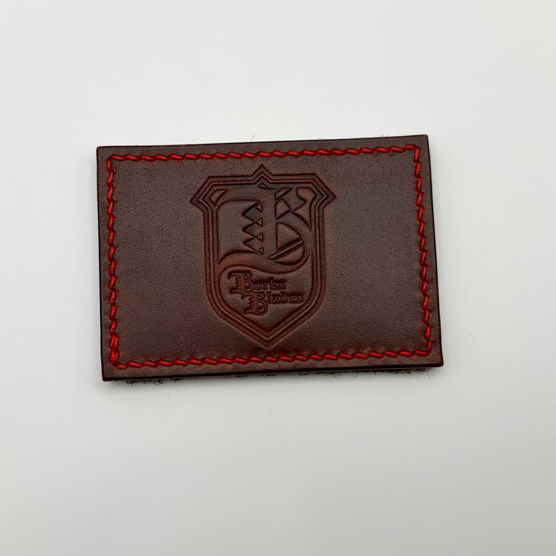 Borka Blades Brown Leather & Velcro Patch w/ Red Stitching