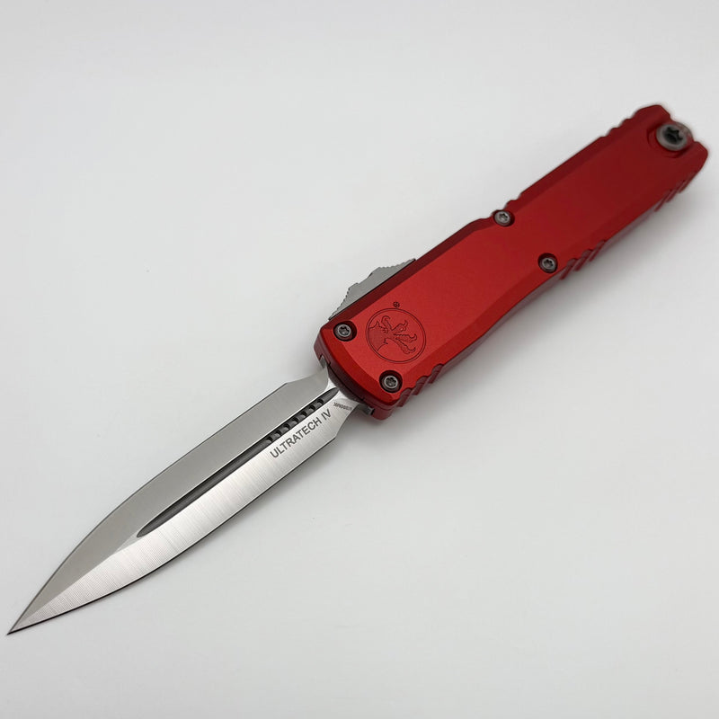 Microtech Ultratech Gen IV D/E Satin Standard w/ Red Handle 11224-4RD
