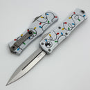 Microtech Knives Mini Hera Christmas White-Red-Green Stonewash Standard D/E M390MK Signature Series