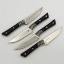 Microtech Steak 4 Piece Set Black Cherry G-10/Titanium Bolster Handle w/ Stonewash M390MK 3600B-12SETBC