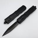 Microtech Dirac Delta Double Edge DLC Shadow Fully Serrated 227-3DLCTSH