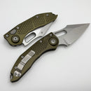 Microtech Borka Stitch Auto w/ OD Green Handles & Full Serrated Stonewash 169-12OD