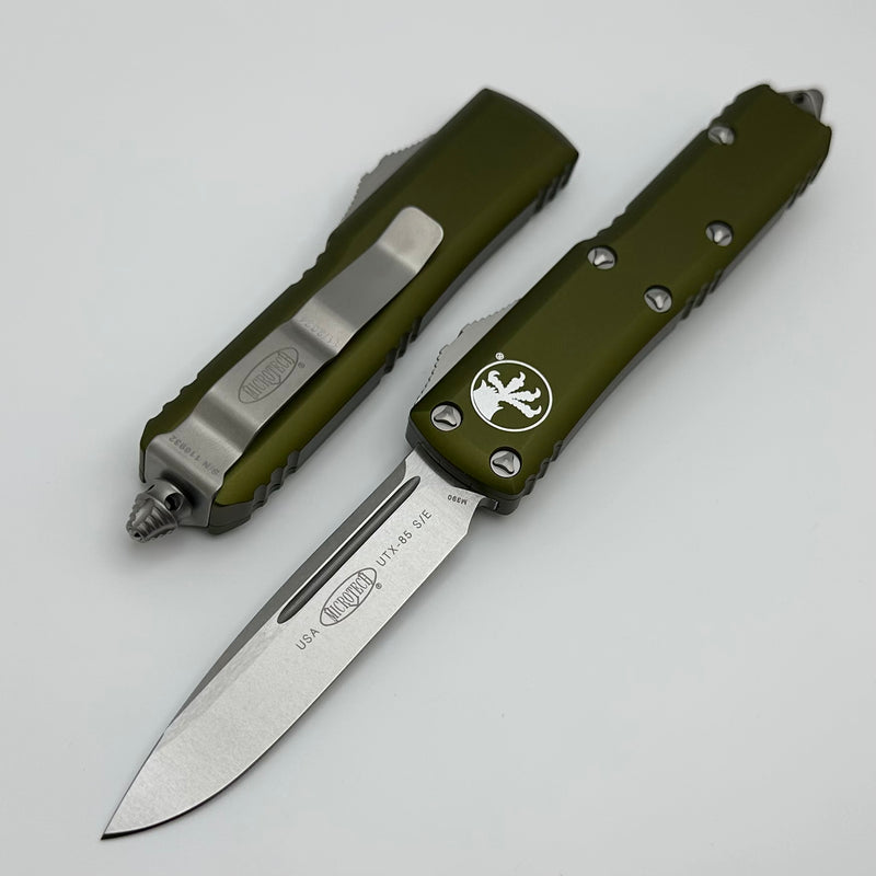 Microtech UTX-85 Single Edge Stonewash Standard & OD Green 231-10OD