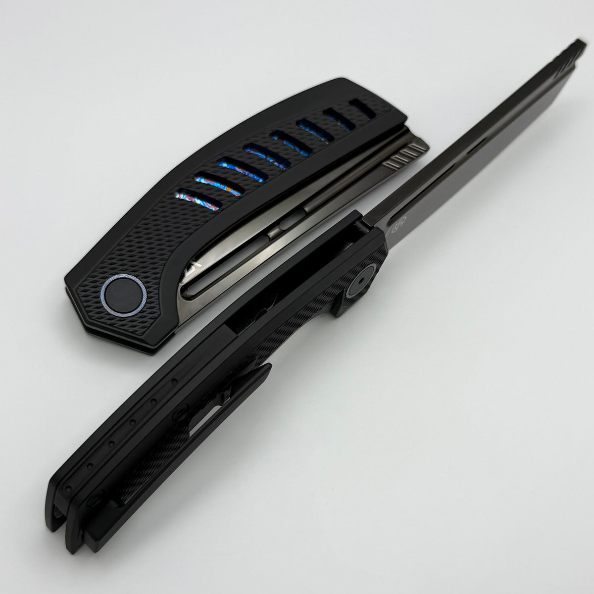 Vanguard Nakiri DLC Titanium Handles w/ Timascus Accents & Semi Mirror